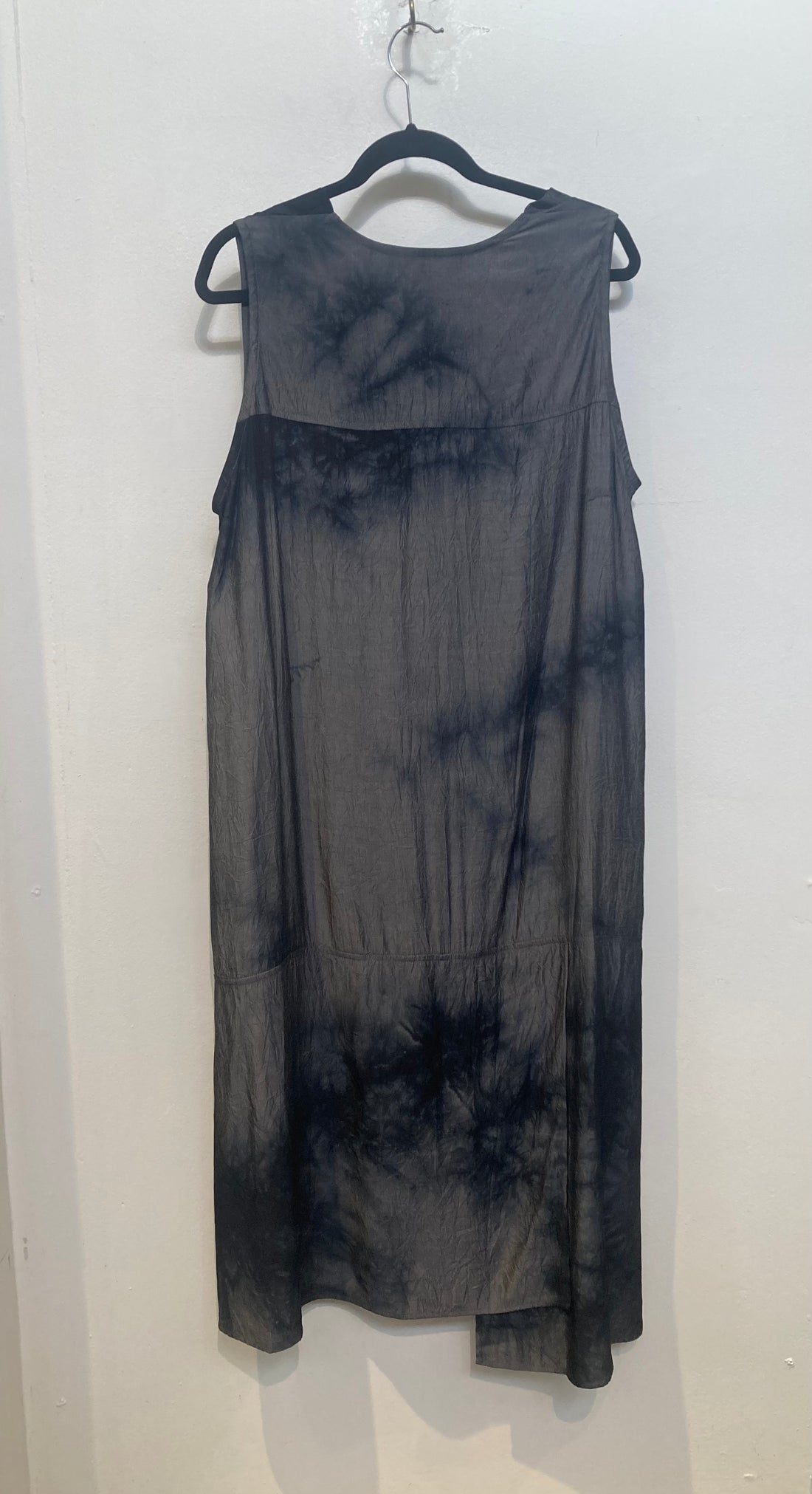 Grey & Black Tie-Dye Dress with Pockets
