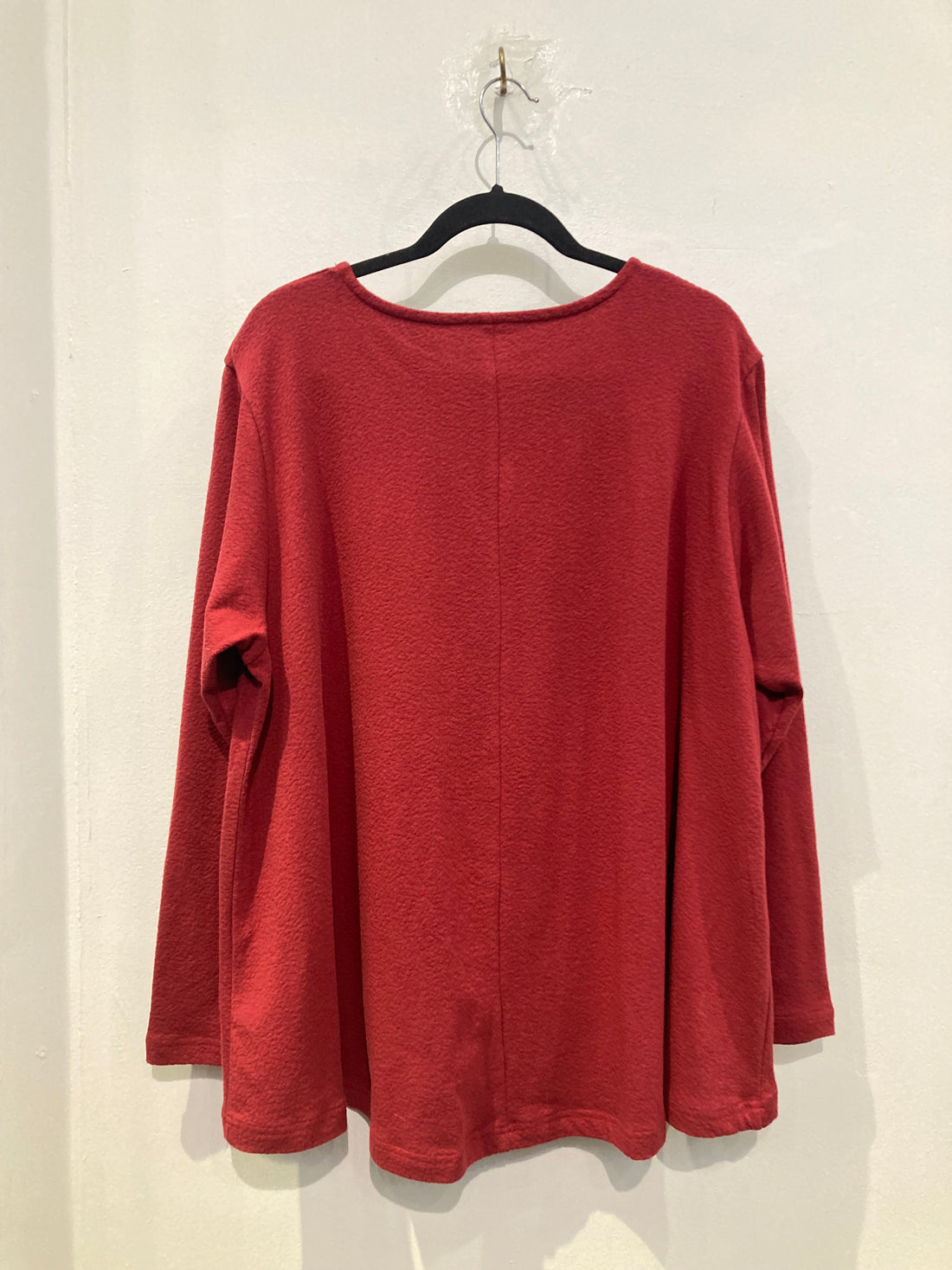 Red Pullover with Black Graphic